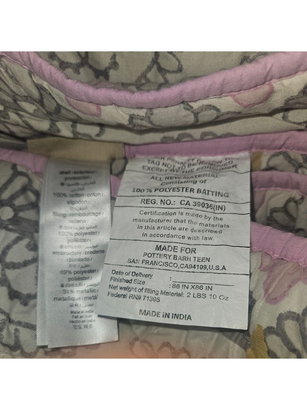 Pottery Barn Teen Bohemian Wonder Quilt Queen 86x86 Boho Medallion Like New - Picture 3 of 5